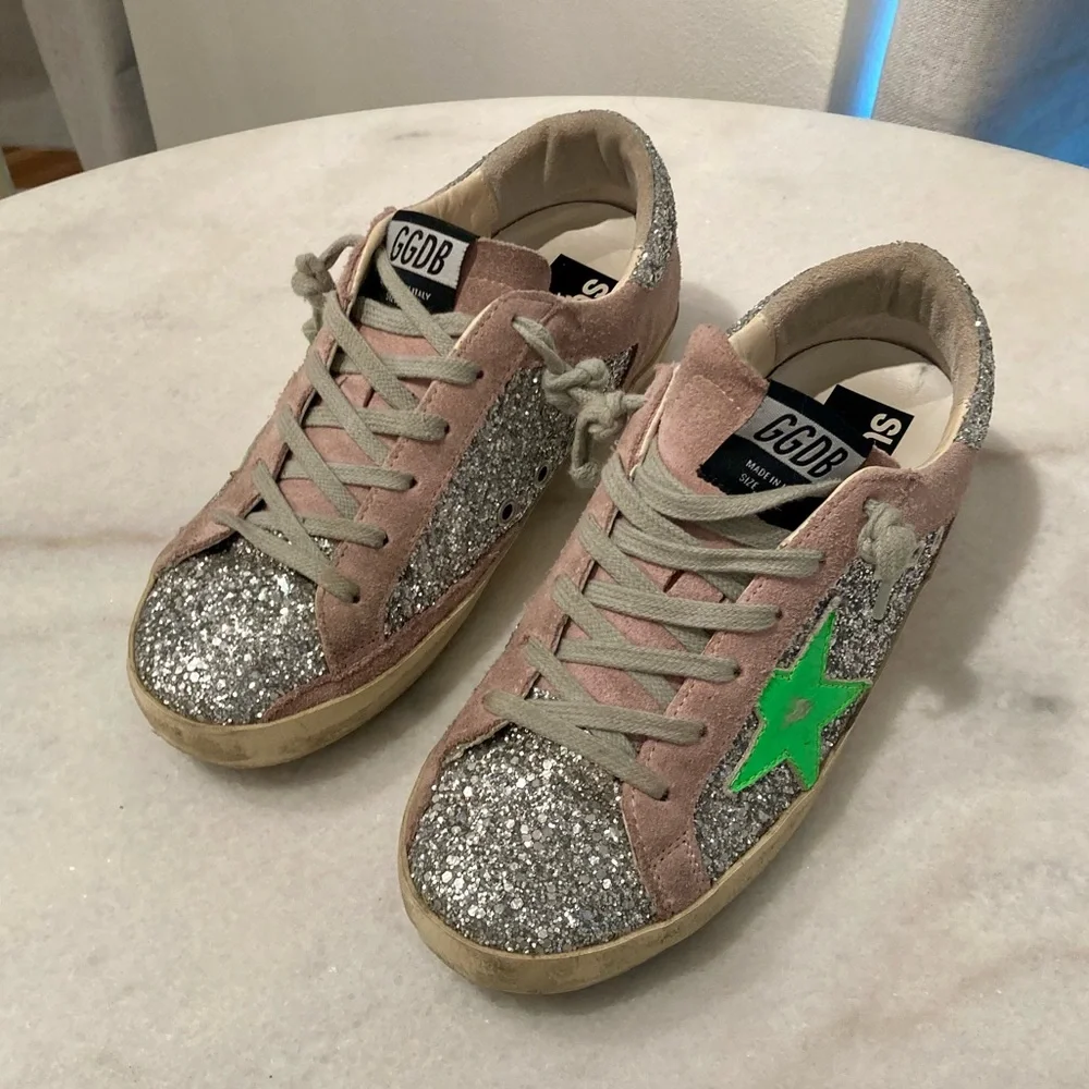 Golden Goose Superstar Glitter and Suede Sneakers - Picture 8 of 12